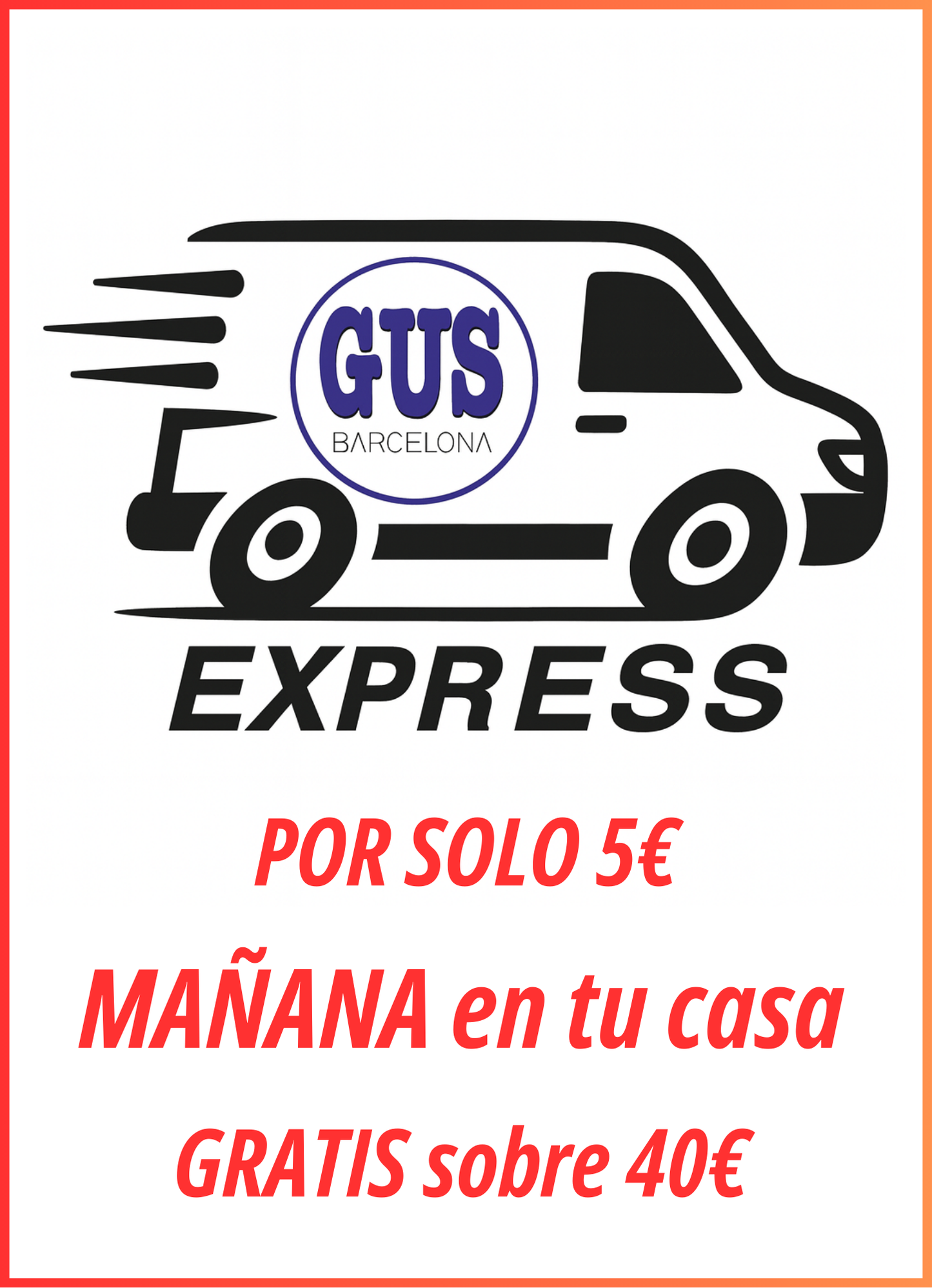Envío exprés a solo 5€. Mañana o pasado en tu casa. Gratis por compras sobre 40€.