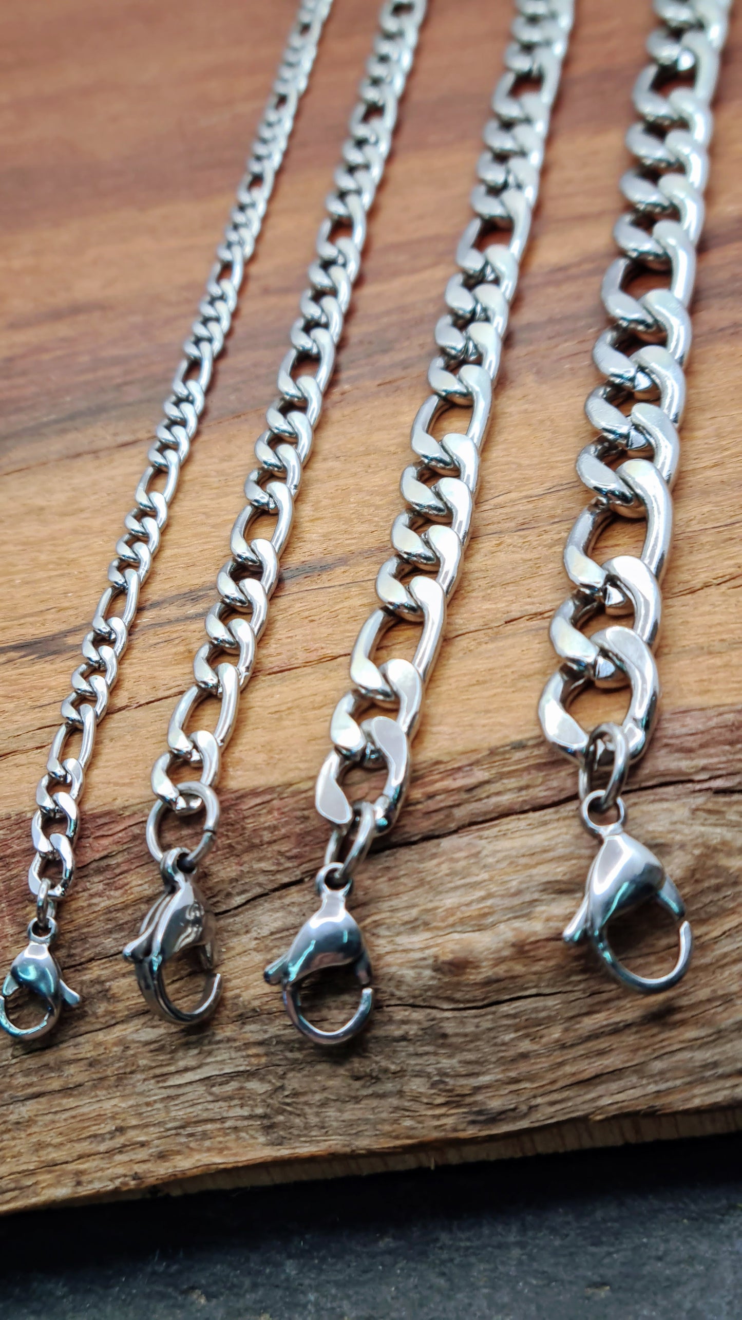 Cadena y pulsera Fígaro 5mm | Acero Inoxidable