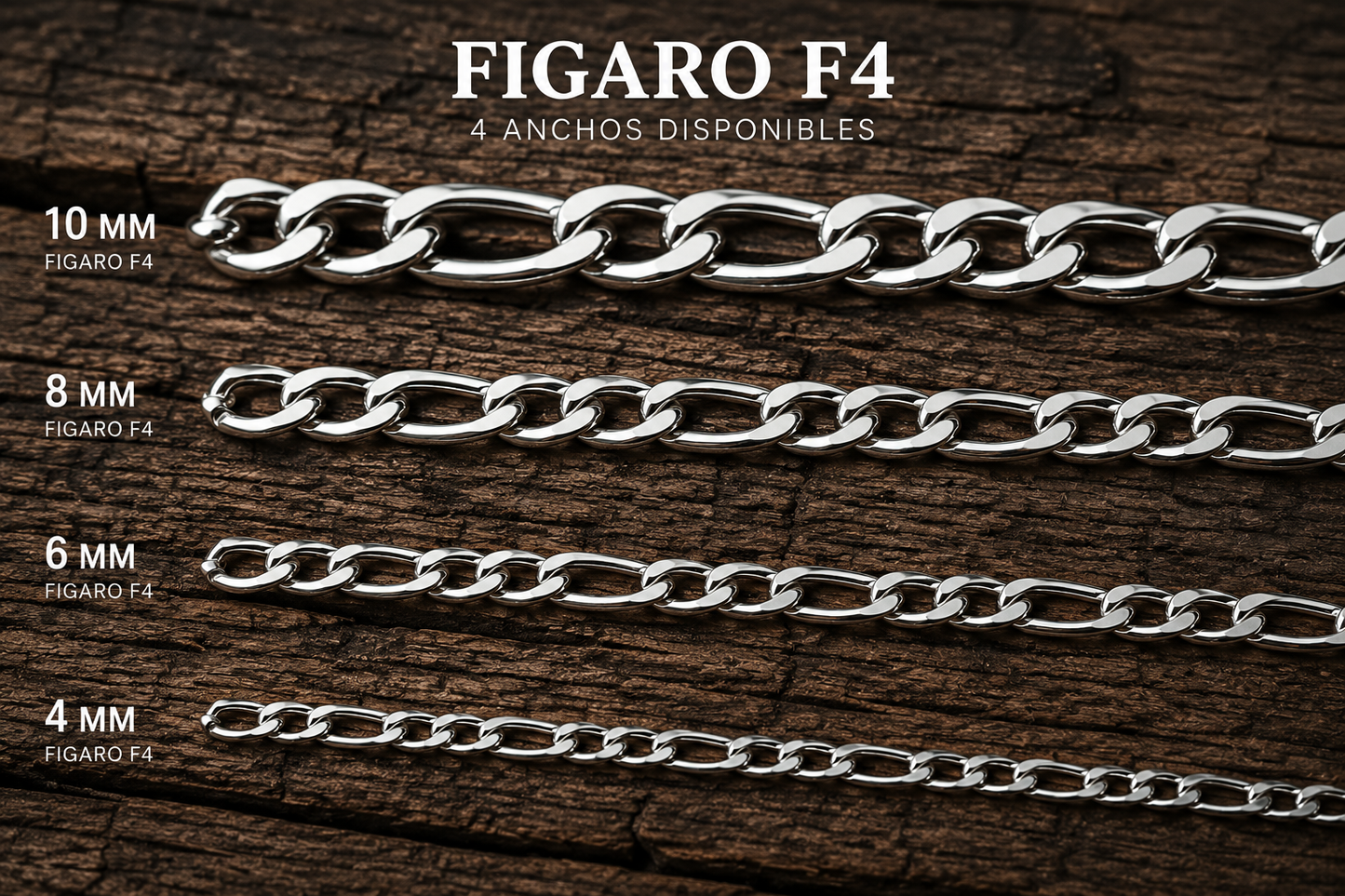 Figaro model chain, 4 widths, unisex 