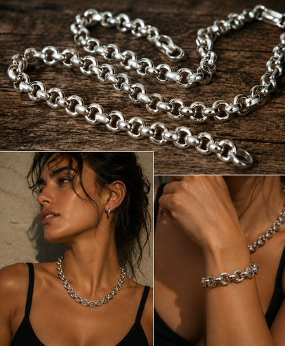 Cadena Rolo de Acero Inoxidable 10mm | Pulsera o Collar a Medida