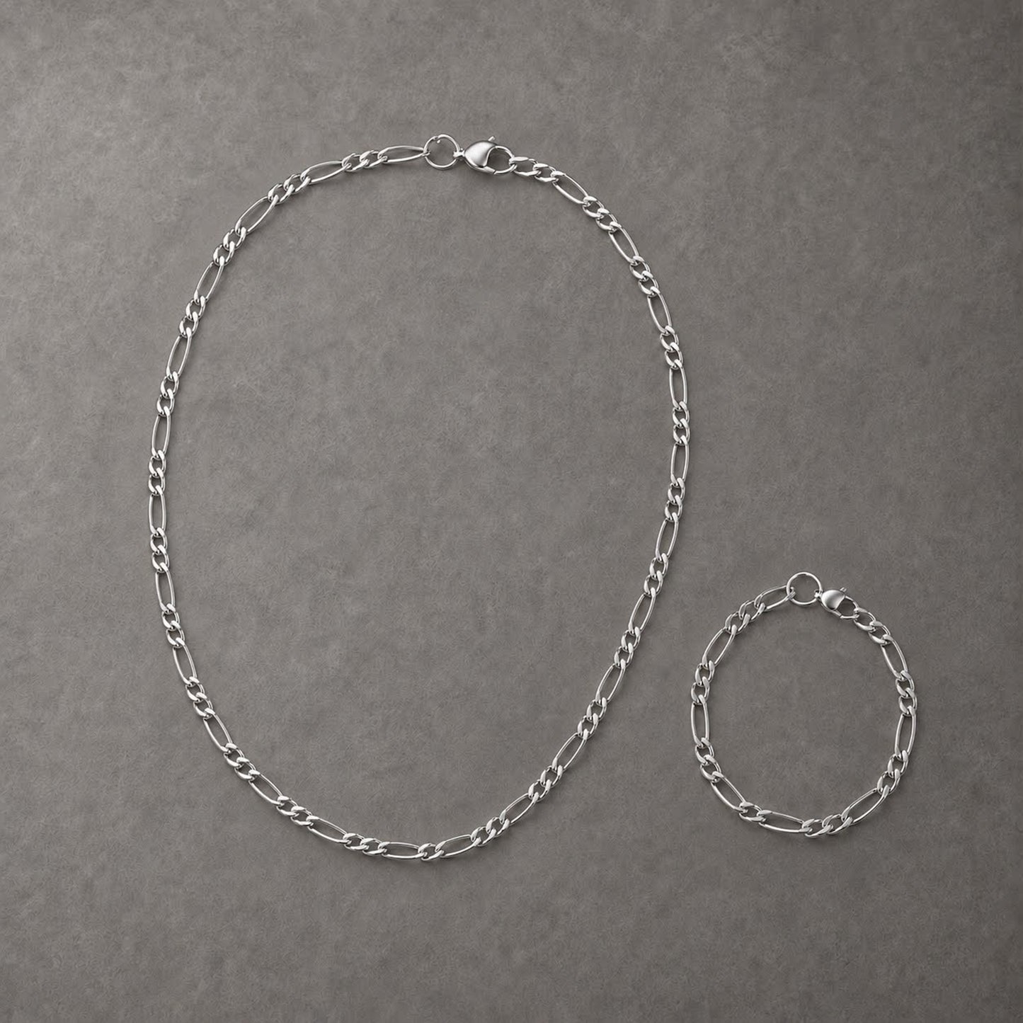 Cadena y pulsera Fígaro 4mm | Acero Inoxidable