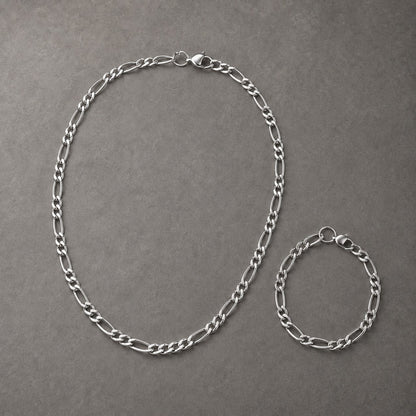 Cadena y pulsera Fígaro 5mm | Acero Inoxidable
