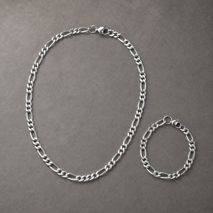 Cadena y pulsera Fígaro 7mm | Acero Inoxidable
