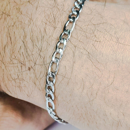 Cadena y pulsera Fígaro 7mm | Acero Inoxidable