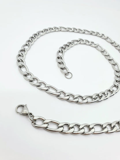 Cadena y pulsera Fígaro 9mm | Acero Inoxidable