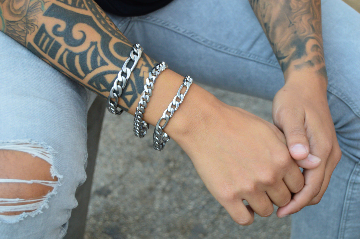 Cadena y pulsera Fígaro 11mm | Acero Inoxidable