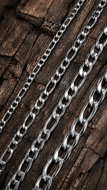 Cadena y pulsera Fígaro 7mm | Acero Inoxidable