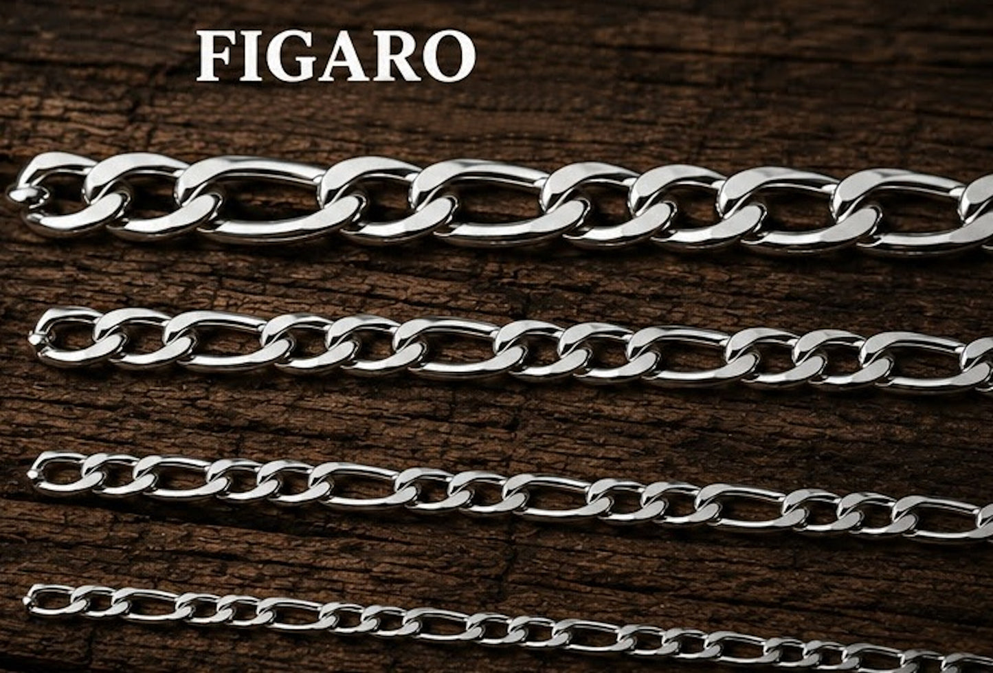 Cadena y pulsera Fígaro 7mm | Acero Inoxidable