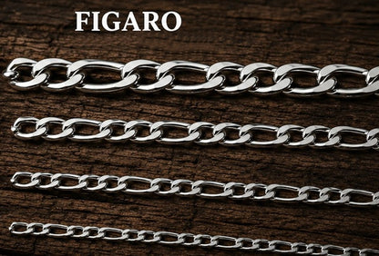Cadena y pulsera Fígaro 7mm | Acero Inoxidable