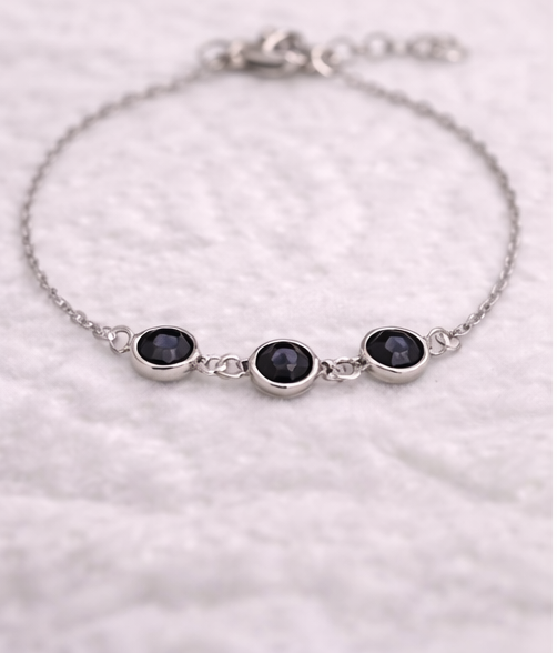 Pulsera de cristales en acero inoxidable | pulsera fina elegante mujer | Gus Barcelona