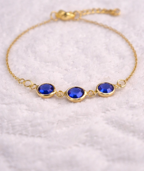 Pulsera de cristales en acero dorado | pulsera fina elegante mujer | Gus Barcelona