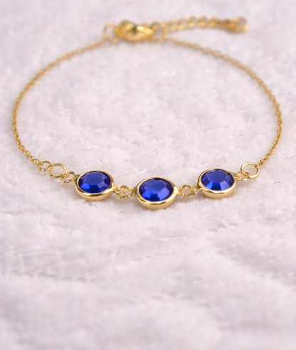 Pulsera de cristales en acero dorado | pulsera fina elegante mujer | Gus Barcelona