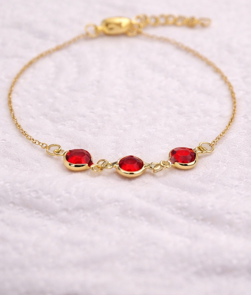 Pulsera de cristales en acero dorado | pulsera fina elegante mujer | Gus Barcelona